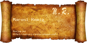 Marosi Remig névjegykártya